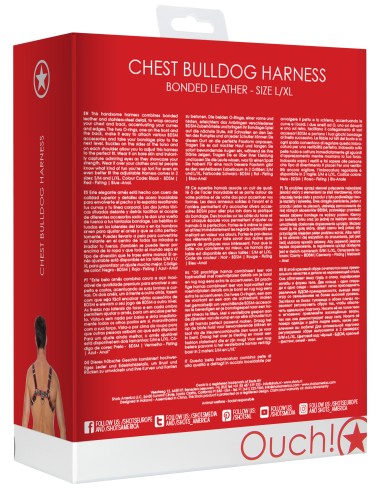 Harnais Chest Bulldog Noir-Rouge