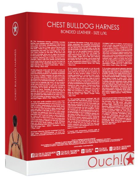 Harnais Chest Bulldog Noir-Rouge