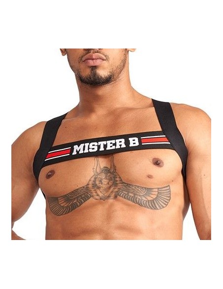 Harnais élastique X-Back Noir-Rouge