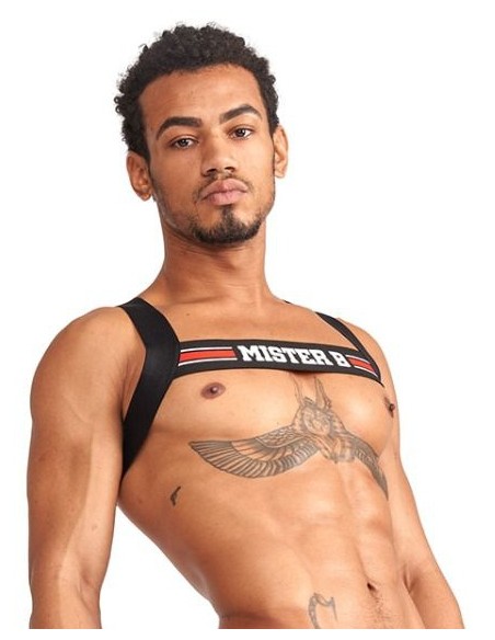 Harnais élastique X-Back Noir-Rouge