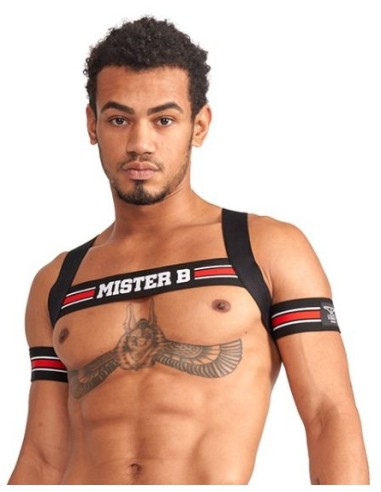 Harnais élastique X-Back Noir-Rouge