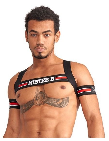 Harnais élastique X-Back Noir-Rouge