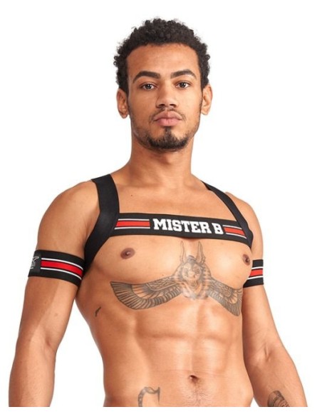 Harnais élastique X-Back Noir-Rouge