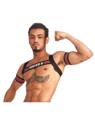 Harnais élastique X-Back Noir-Rouge