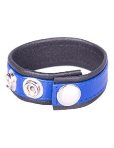 Anneau pénien en cuir Bleu et noir