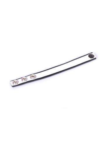 Anneau Pénien Cuir Blanc 3 pressions