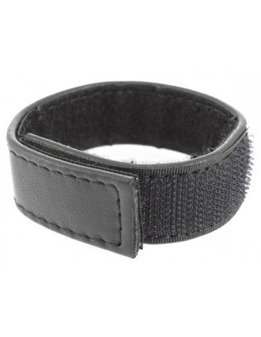 Cockring en cuir avec Scratch 22mm Noir