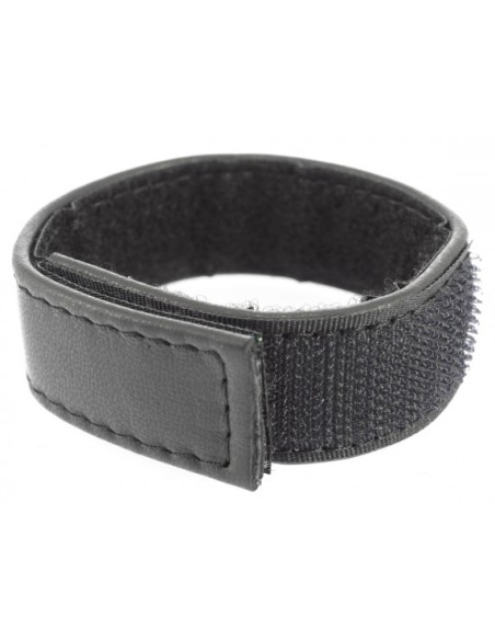 Cockring en cuir avec Scratch 22mm Noir