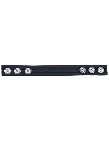 Cockring en cuir 3 Pressions Noir-Rouge