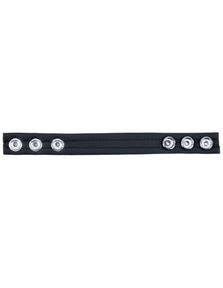 Cockring en cuir 3 Pressions Noir-Rouge