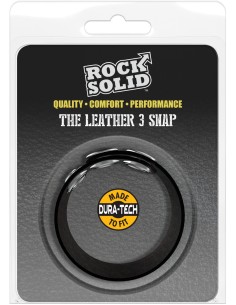 Cockring ajustable en cuir The Leather 3 Snap Noir 2