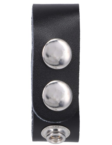 Cockring ajustable en cuir The Leather 3 Snap Noir