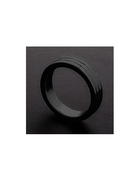 Cockring Ribbed Triune Noir 10mm