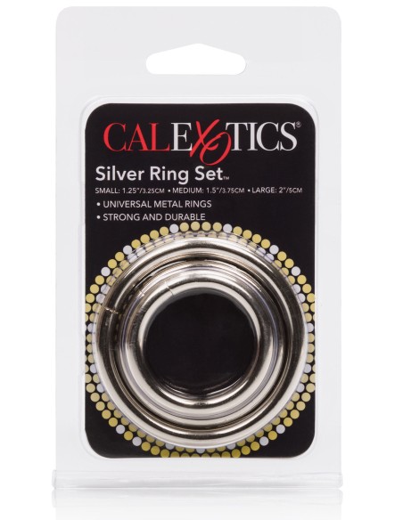 Lot de 3 cockrings en métal Silver Ring 32 à 50mm