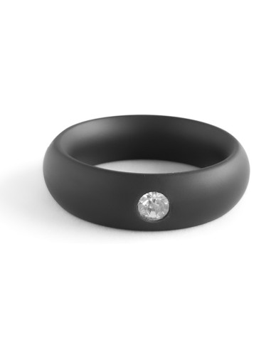 Cockring en métal Donut Strass Noir