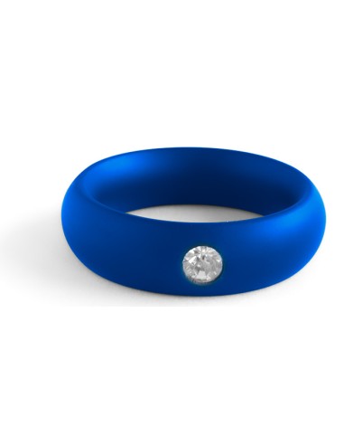 Cockring en métal Donut Strass Bleu