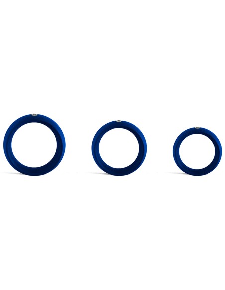 Cockring en métal Donut Strass Bleu