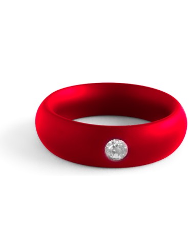 Cockring en métal Donut Strass Rouge