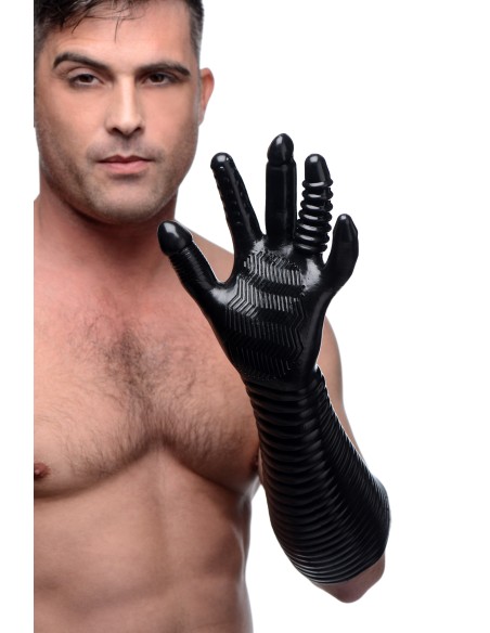 Gant Long Texturé Pleasure Fister Noir