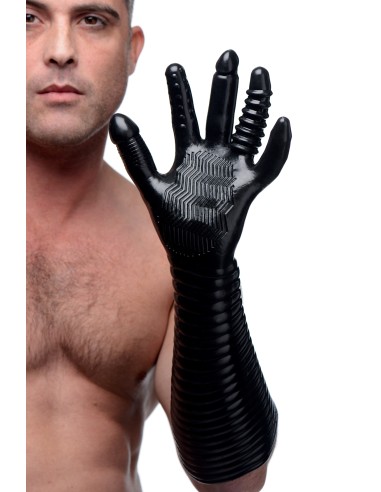 Gant Long Texturé Pleasure Fister Noir