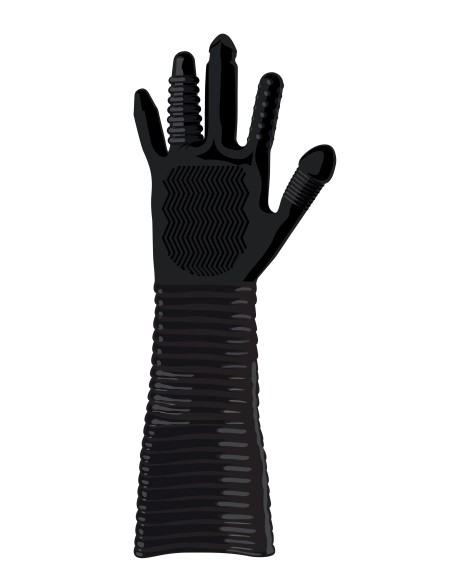 Gant Long Texturé Pleasure Fister Noir