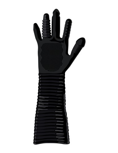 Gant Long Texturé Pleasure Fister Noir