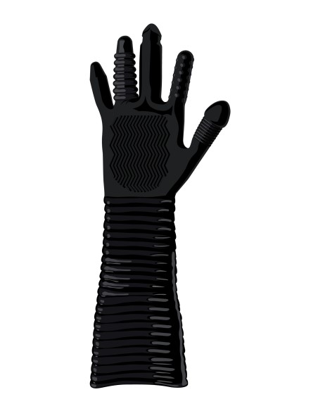 Gant Long Texturé Pleasure Fister Noir