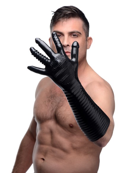 Gant Long Texturé Pleasure Fister Noir