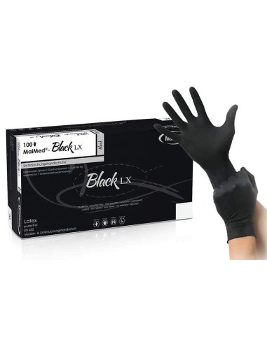 Gants en Latex non poudrés BLACK LX Noir x100