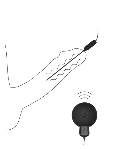 Tige pour Urètre vibrante Silicone 10.5cm - 4mm