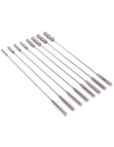Lot de 8 tiges d'urètre Dilator Beads 28cm - Diamètre de 7 à 14mm