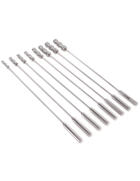 Lot de 8 tiges d'urètre Dilator Beads 28cm - Diamètre de 7 à 14mm