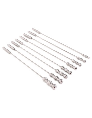 Lot de 8 tiges d'urètre Dilator Beads 28cm - Diamètre de 7 à 14mm