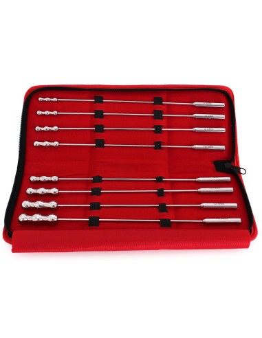 Lot de 8 tiges d'urètre Dilator Beads 28cm - Diamètre de 7 à 14mm