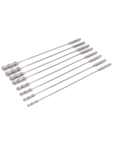 Lot de 8 tiges d'urètre Dilator Beads 28cm - Diamètre de 7 à 14mm
