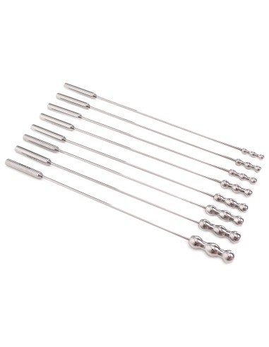 Lot de 8 tiges d'urètre Dilator Beads 28cm - Diamètre de 7 à 14mm