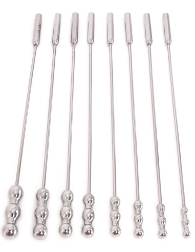 Lot de 8 tiges d'urètre Dilator Beads 28cm - Diamètre de 7 à 14mm