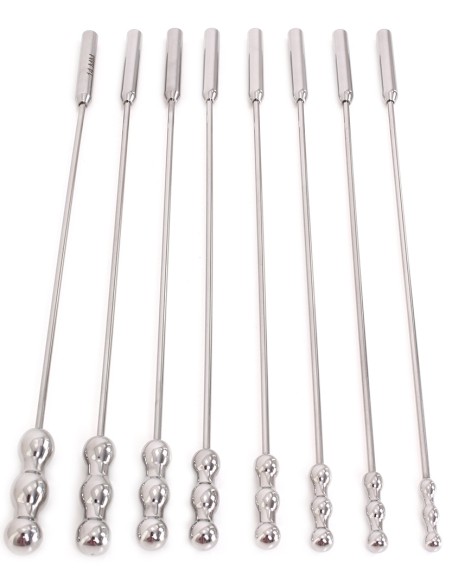 Lot de 8 tiges d'urètre Dilator Beads 28cm - Diamètre de 7 à 14mm