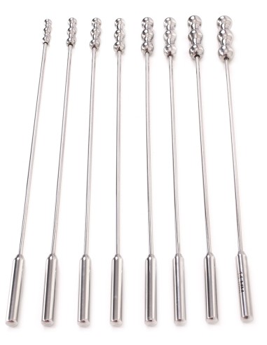 Lot de 8 tiges d'urètre Dilator Beads 28cm - Diamètre de 7 à 14mm
