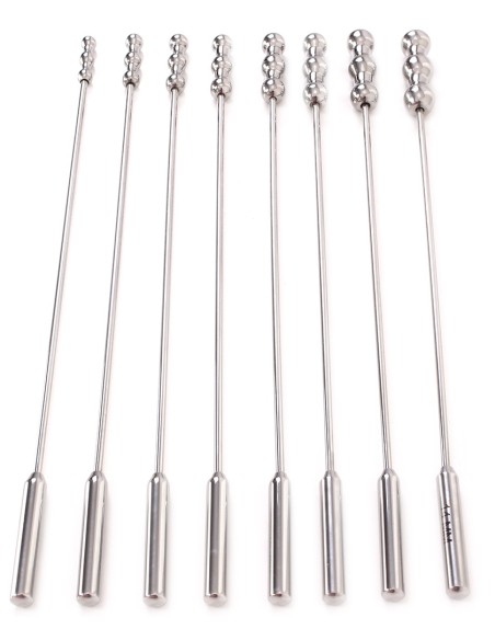 Lot de 8 tiges d'urètre Dilator Beads 28cm - Diamètre de 7 à 14mm