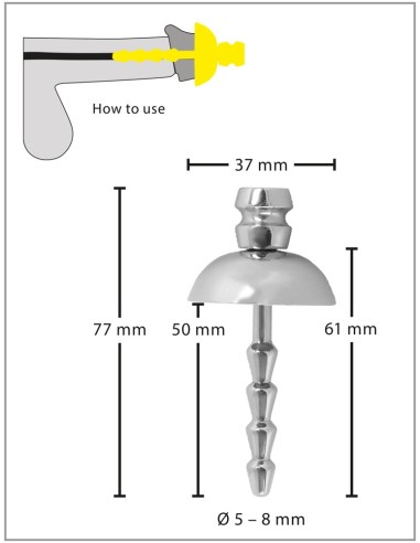 Plug pénis Umbrella 6cm - Diamètre 8mm
