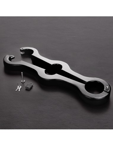 Barre d'attache Chevilles-Testicules Pilori Noire