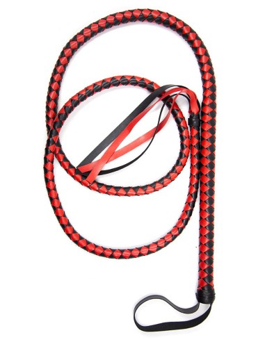 Long fouet Whip Duo 190cm Noir et Rouge