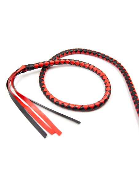 Long fouet Whip Duo 190cm Noir et Rouge
