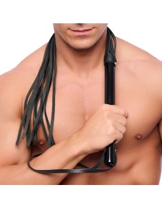 MARTINET BRINS EN CUIR NOIR - 78cm - MANCHE EN BOIS 2