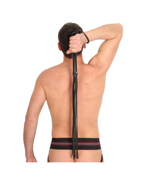 Martinet 11 brins en cuir et manche en bois 75cm