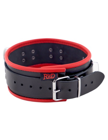 Collier en cuir avec 3 Anneaux D Rouge