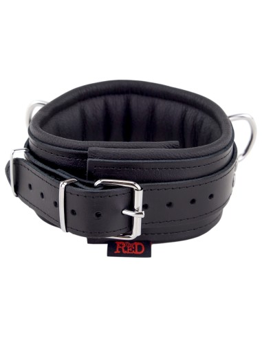 Collier rembourré en cuir avec Anneaux D Noir