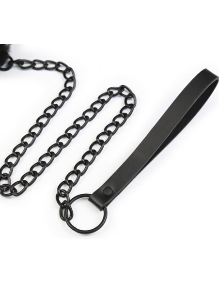 Collier et Laisse Ball Top Noir